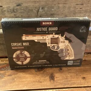 ROKR Justice Guard 3D Wooden Puzzle Corsac M60 Revolver Robotime Rubber Band Gun